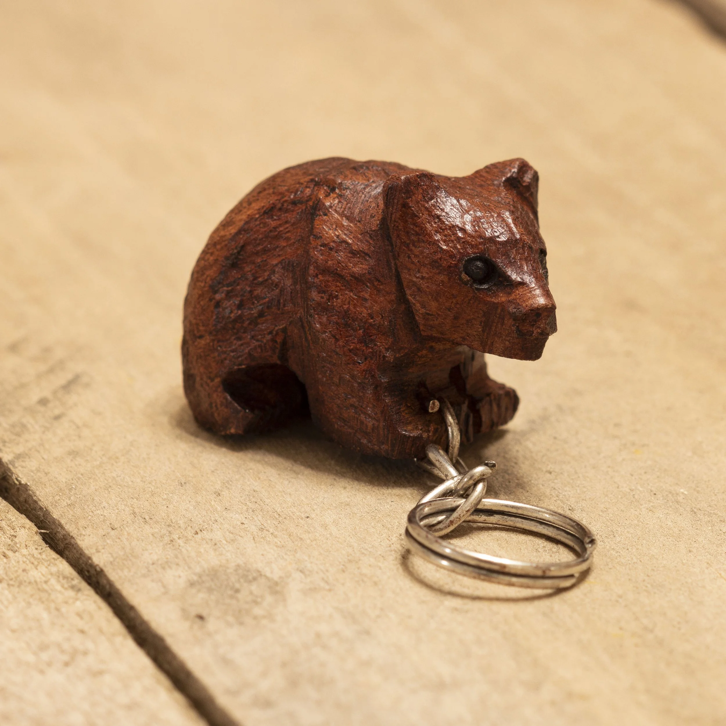 Ironwood Brown Bear Carving Keychain — JasperArkansas.com